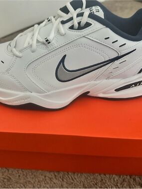 Nike Air Monarch IV White Metallic Silver Box Label
